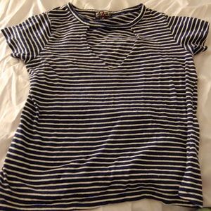 Cutout striped tee